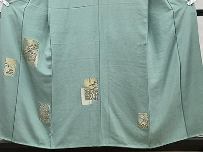 平和屋着物■訪問着 色紙風景文 寿光織 金糸 正絹 逸品 CABF8225xi