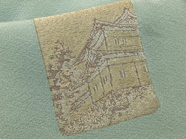 平和屋着物■訪問着 色紙風景文 寿光織 金糸 正絹 逸品 CABF8225xi