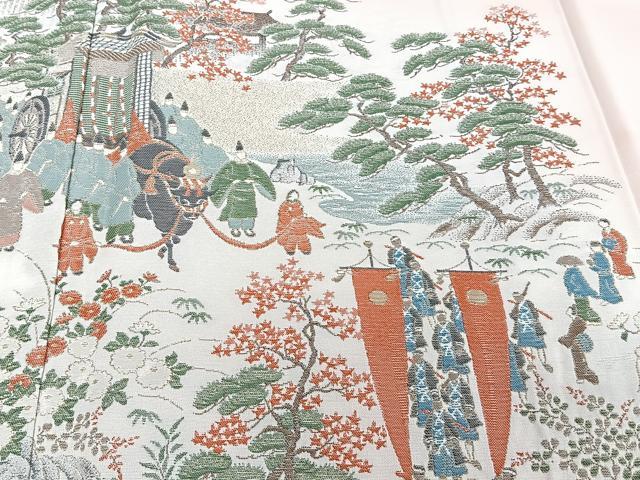 平和屋着物■豪華色留袖 御所車人物風景文 寿光織 金糸 正絹 逸品 CABF8226xi
