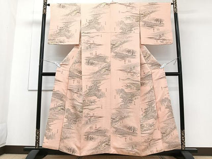 平和屋着物■上質な小紋 名勝風景文 金糸 正絹 逸品 CABF8229xi