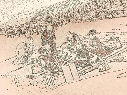 平和屋着物■上質な小紋 名勝風景文 金糸 正絹 逸品 CABF8229xi