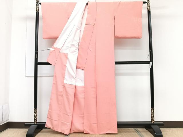 平和屋着物■上質な色無地 樹林地紋 薄紅色 正絹 逸品 CABF8234xi
