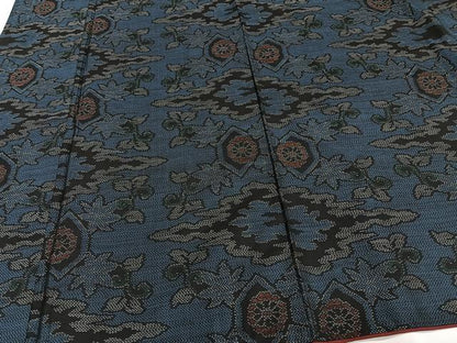 平和屋着物■本場大島紬 横絣 草花文 正絹 逸品 CABF8235xi