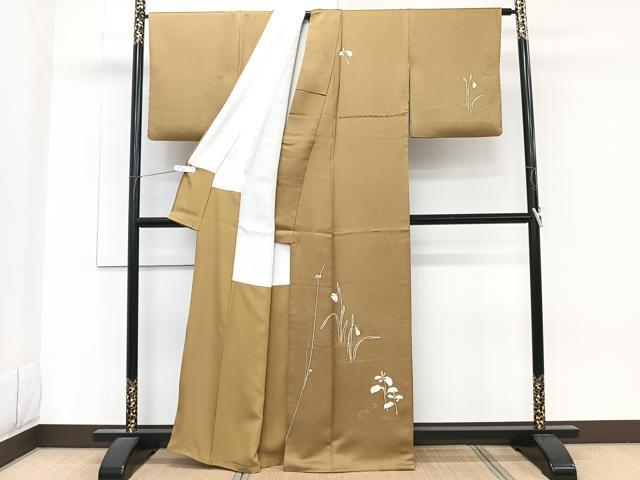 平和屋着物■訪問着 駒刺繍 流水草花文 金彩 正絹 逸品 CABF8237xi