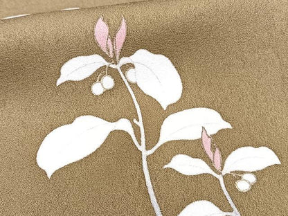 平和屋着物■訪問着 駒刺繍 流水草花文 金彩 正絹 逸品 CABF8237xi
