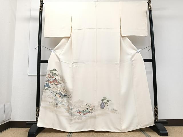 平和屋着物■豪華色留袖 人物風景文 寿光織 金糸 正絹 逸品 CABF8242xi