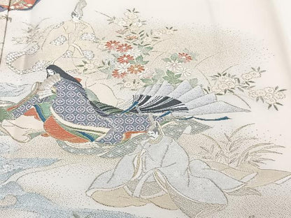 平和屋着物■豪華色留袖 人物風景文 寿光織 金糸 正絹 逸品 CABF8242xi