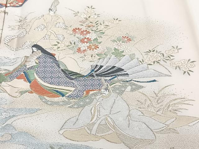 平和屋着物■豪華色留袖 人物風景文 寿光織 金糸 正絹 逸品 CABF8242xi