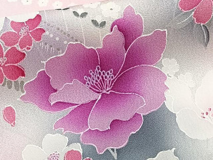 平和屋着物■訪問着 草花文 暈し染め 正絹 逸品 CABF8248xi