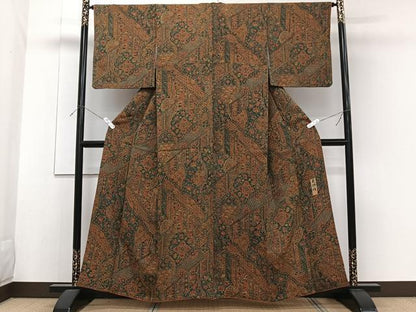 平和屋着物■上質な小紋　更勝作　鳳凰花文　正絹　逸品　CABF8250xi