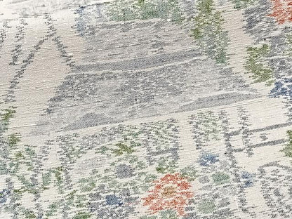 平和屋着物■小千谷紬　風景文　正絹　逸品　未使用　CABF8252xi