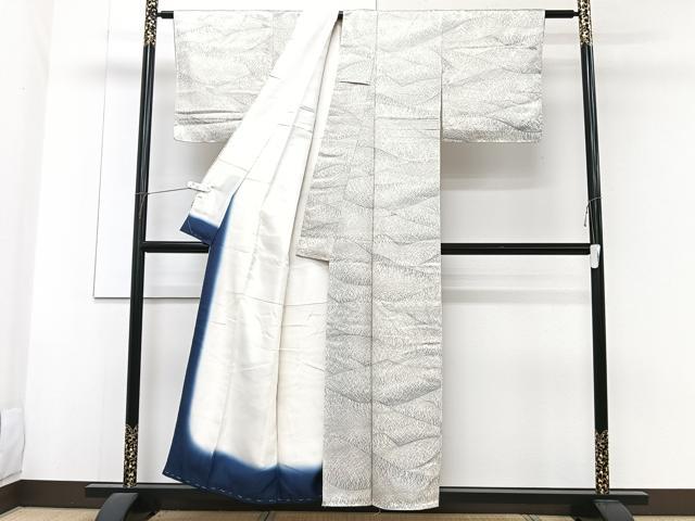 平和屋着物▽上質な小紋　単衣　立波文　正絹　逸品　AABC3188jh 平和屋着物▽上質な小紋 単衣 立波文 正絹 逸品 AABC3188jhの通販 by