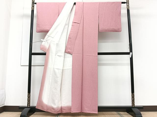 平和屋着物■上質な色無地 花地紋 紅梅色 正絹 逸品 CABF8254xi
