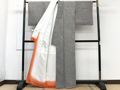 平和屋着物■大変加工の良い総絞り小紋　黒地　正絹　逸品　CABF8255xi