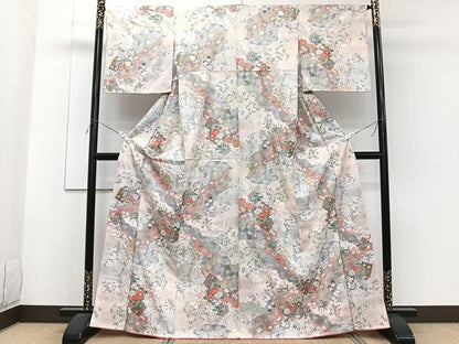 平和屋着物■上質な小紋 色紙重ね花文 金銀彩 正絹 逸品 CABF8256xi