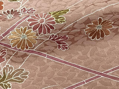 平和屋着物■訪問着　絞り　刺繍　草花文　銀糸　正絹　逸品　CABF8258xi