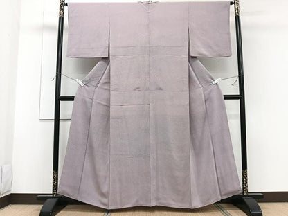 平和屋着物■上質な小紋　作家物　両面天目ぼかし　鬼しぼ縮緬　反端付き　正絹　逸品　CABF8271xi