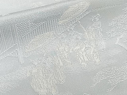 平和屋着物■訪問着 渡橋人物風景地紋 寿光織 正絹 逸品 CABF8274xi