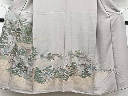 平和屋着物■豪華色留袖 人物風景文 寿光織 金糸 鈴乃屋扱い 正絹 逸品 CABF8279xi