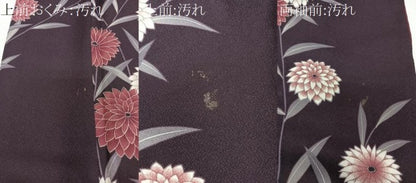 平和屋着物■小紋　草菊文　洗える着物　CABF8288xi