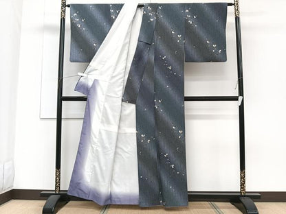 平和屋着物■小紋 間道花びら文 暈し染め 洗える着物 CABF8297xi