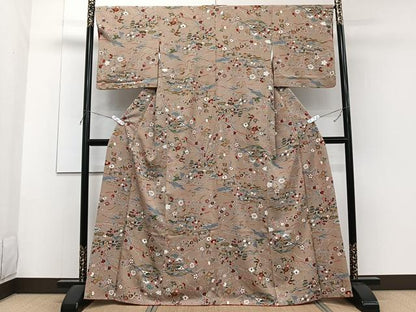 平和屋着物■小紋 枝花風景文 洗える着物 CABF8298xi