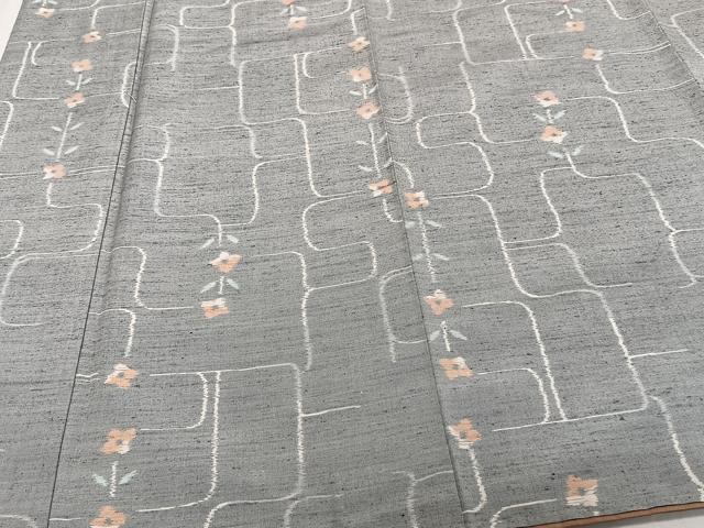 平和屋着物■上質な紬 草花文 正絹 逸品 CABF8299xi