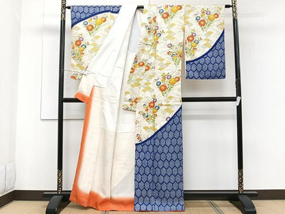 平和屋着物■訪問着 絞り 草花文 金彩 正絹 逸品 CABF8302xi