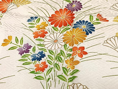 平和屋着物■訪問着 絞り 草花文 金彩 正絹 逸品 CABF8302xi