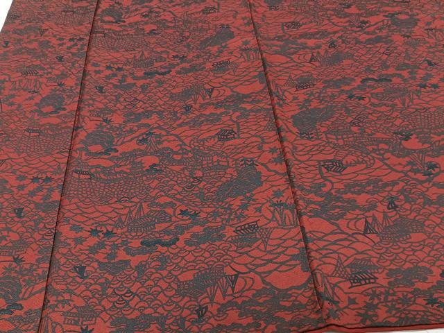 平和屋着物■上質な小紋 型染め 風景文 正絹 逸品 CABF8305xi