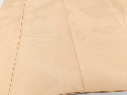 平和屋着物■上質な色無地 切嵌七宝花地紋 雄黄色 正絹 逸品 CABF8308xi