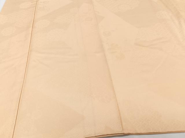 平和屋着物■上質な色無地 切嵌七宝花地紋 雄黄色 正絹 逸品 CABF8308xi