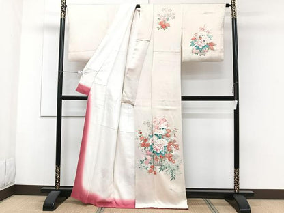平和屋着物■訪問着 刺繍 飾花文 暈し染め 正絹 逸品 CABF8311xi