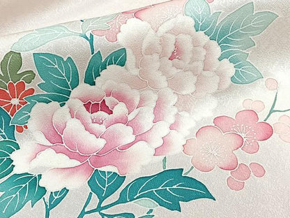 平和屋着物■訪問着 刺繍 飾花文 暈し染め 正絹 逸品 CABF8311xi