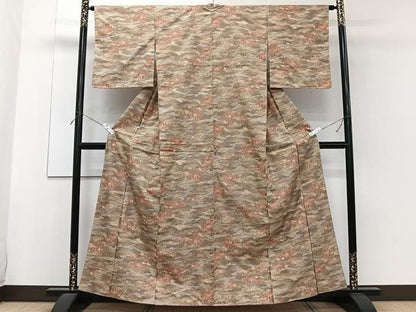 平和屋着物■上質な紬 花文 正絹 逸品 CABF8312xi