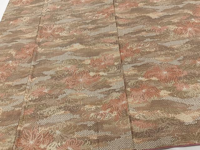 平和屋着物■上質な紬 花文 正絹 逸品 CABF8312xi
