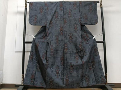 平和屋着物■本場大島紬　草花文　正絹　逸品　CABF8316xi