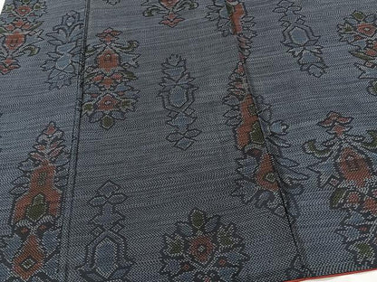 平和屋着物■本場大島紬　草花文　正絹　逸品　CABF8316xi
