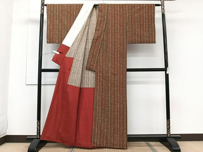 平和屋着物■上質な小紋　間道　胴抜き仕立て　正絹　逸品　CABF8321xi