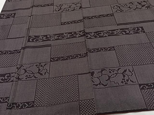 平和屋着物■上質な紬　横段花文　正絹　逸品　CABF8322xi