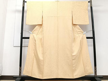 平和屋着物■上質な色無地　枝花文　蜂蜜色　正絹　逸品　CABF8323xi