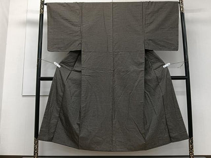 平和屋着物■男性 本場大島紬 格子文 正絹 逸品 CABF8329xi