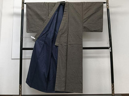 平和屋着物■男性 本場大島紬 格子文 正絹 逸品 CABF8329xi