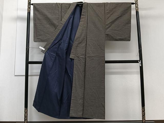 平和屋着物■男性 本場大島紬 格子文 正絹 逸品 CABF8329xi