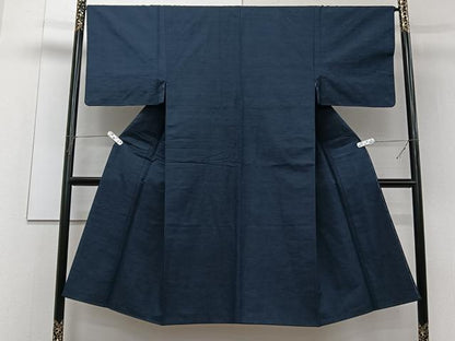 平和屋着物■男性 紬 濃藍色 正絹 逸品 CABF8330xi