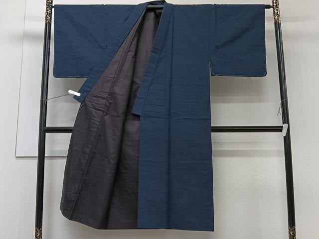 平和屋着物■男性 紬 濃藍色 正絹 逸品 CABF8330xi