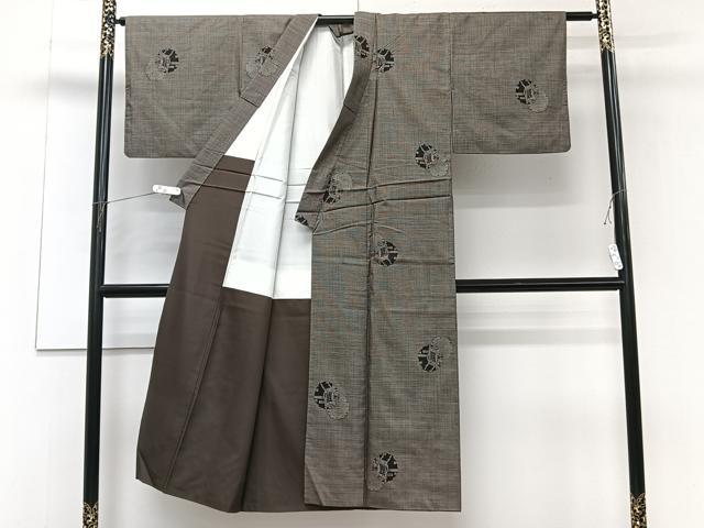 平和屋着物■本場大島紬 ９マルキ 抽象文様 正絹 逸品 CABF8332xi