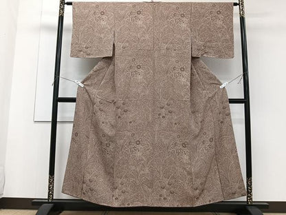 平和屋着物■上質な小紋 草花文 正絹 逸品 CABF8334xi