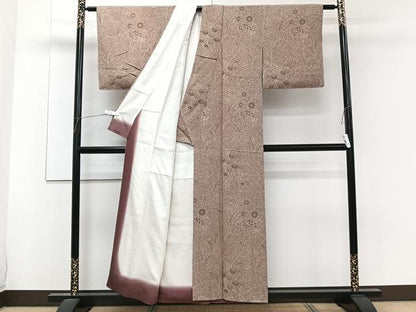 平和屋着物■上質な小紋 草花文 正絹 逸品 CABF8334xi