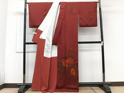 平和屋着物■訪問着 刺繍 草花文 正絹 逸品 CABF8337xi